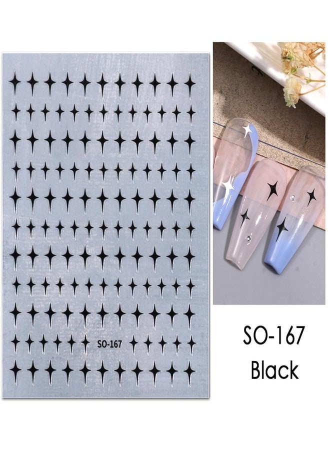 SPLOCUDU 12 Sheets Star Nail Stickers 3D Glitter Shiny Gold Silver White Black Stars Nail Art Design Decals Self-Adhesive Star Stickers DIY Nails Decals Nail Tips for Manicure Decoration - Image 4